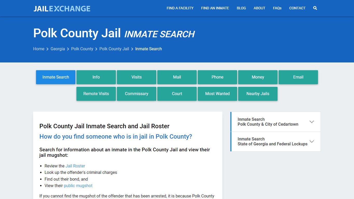 Inmate Search: Roster & Mugshots - Polk County Jail, GA