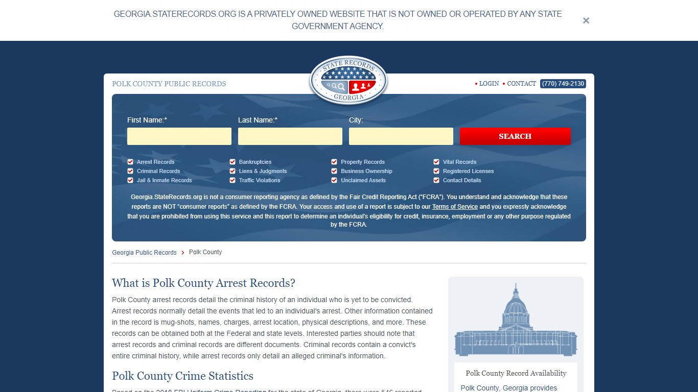 Polk County Arrest, Court, and Public Records | StateRecords.org